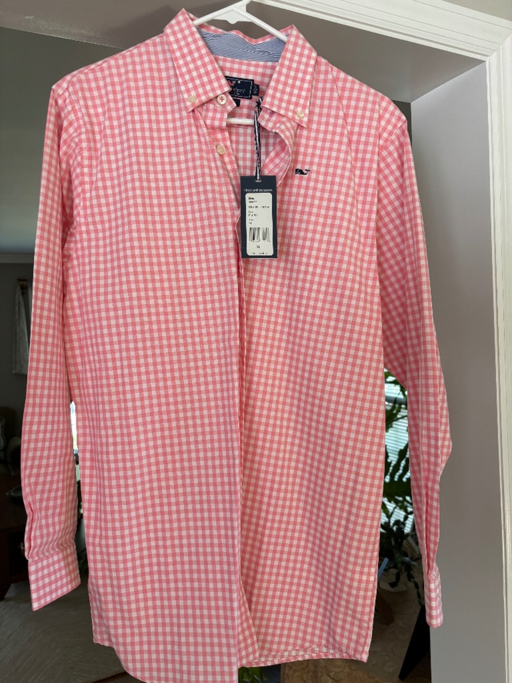 NWT - Boys XL Pink Plaid Vineyard Vines Dress Shirt